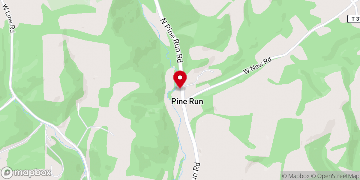 Map showing location of Pine Run United Methodist Church
