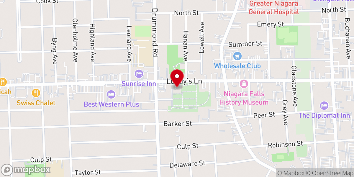 Map showing location of Drummond Hill Presbyterian Church