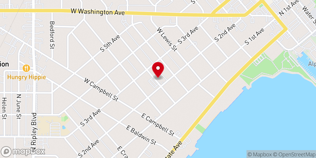 Map showing location of Saint Paul Lutheran Church