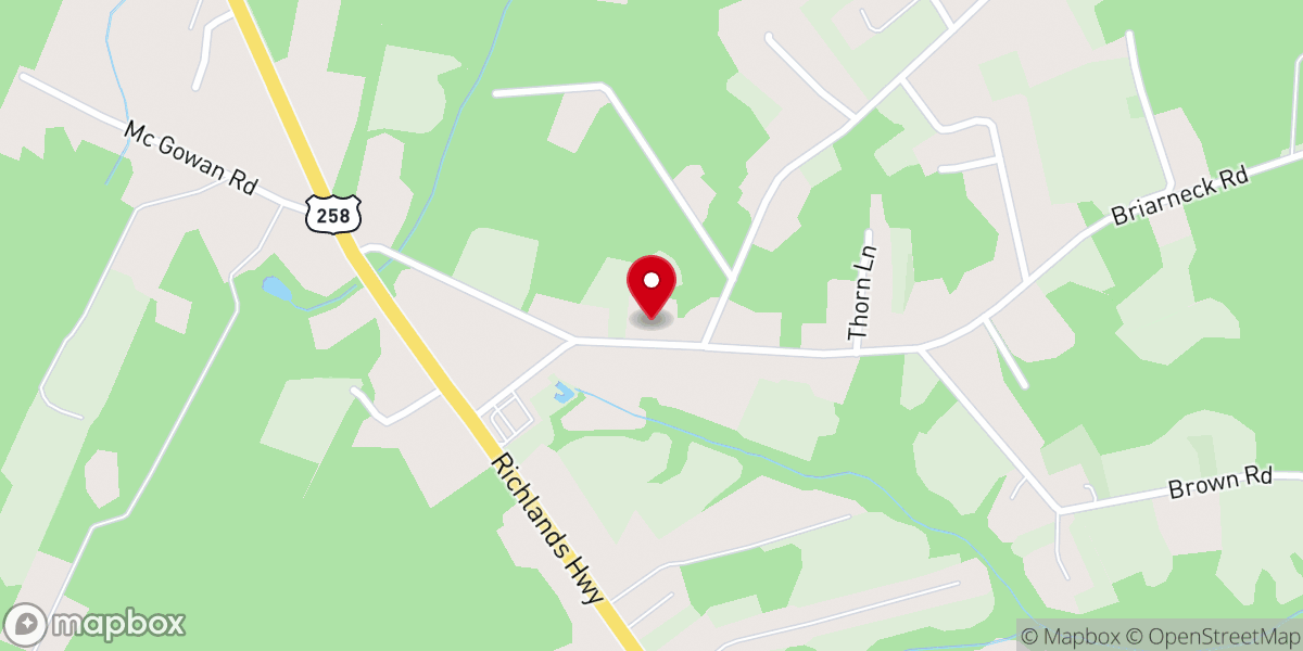 Map showing location of Bethel Missionary Baptist Church