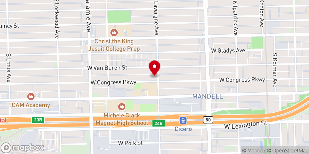 Map showing location of Mandell United Methodist Church