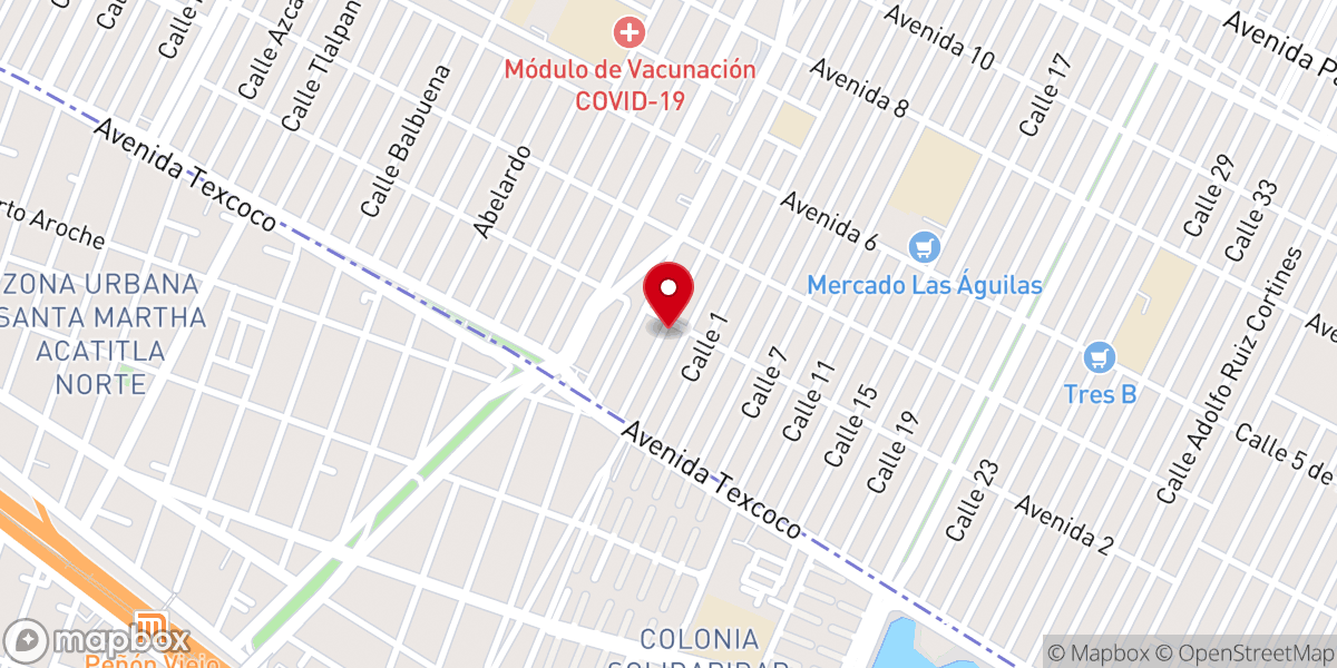 Map showing location of Templo Trinitario Mariano
