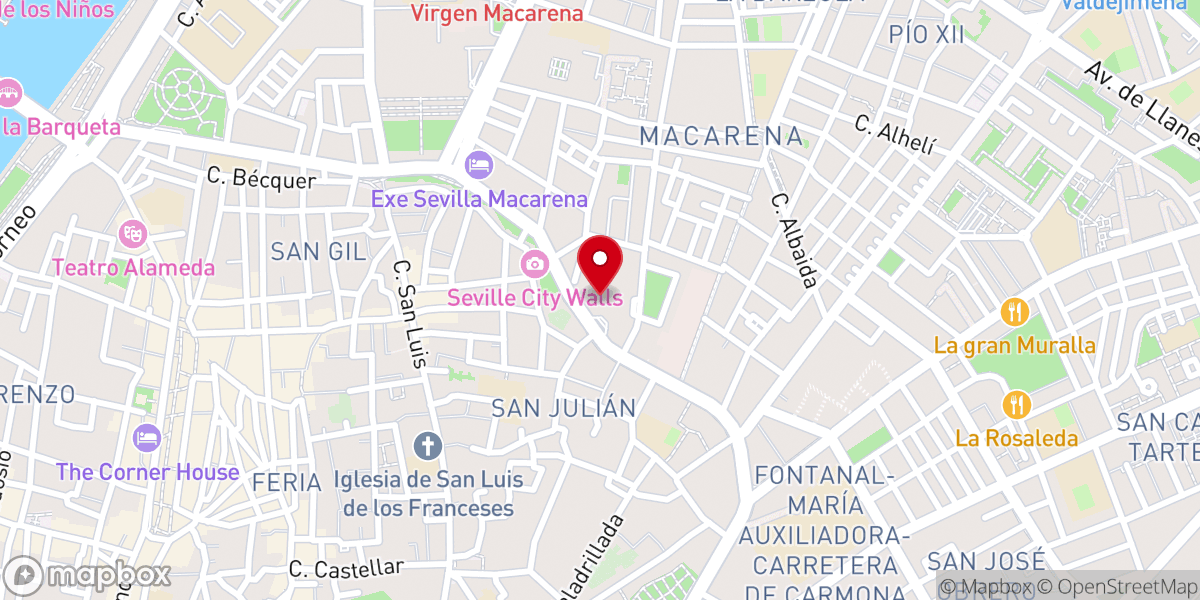 Map showing location of Convento de Capuchinos
