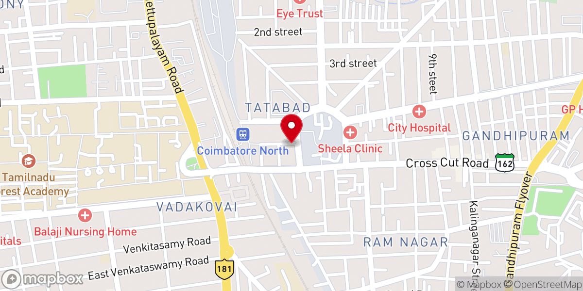 Map showing location of Coimbatore Mar Thoma Syrian Church