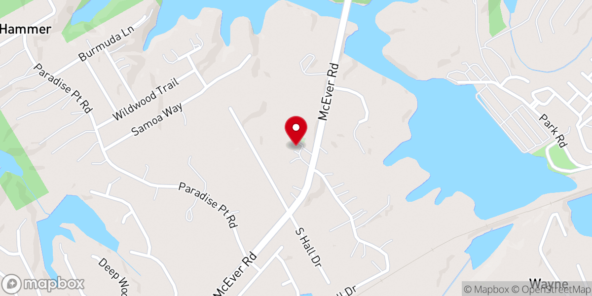 Map showing location of Peoples Baptist Church
