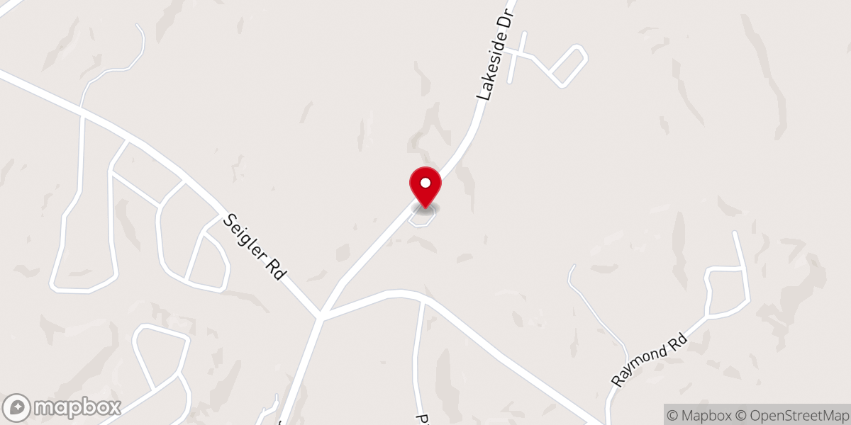 Map showing location of Lakeside Baptist Church