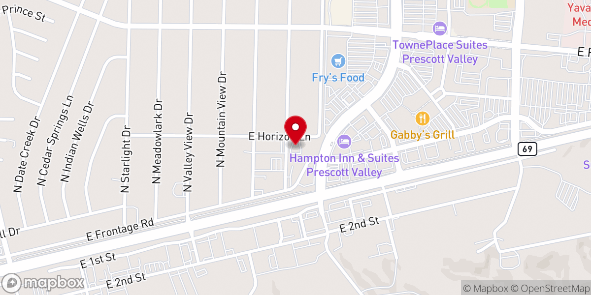 Map showing location of Central Baptist Churtch of Prescott