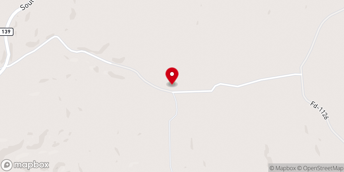 Map showing location of Pugh Flat Baptist Church