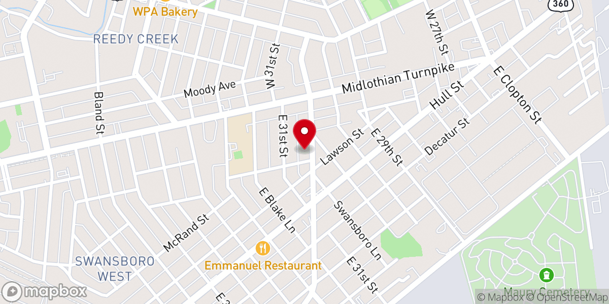 Map showing location of Love Center of Unity Full Gospel Church