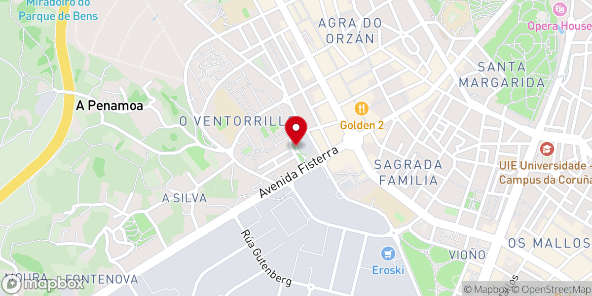 Map showing location of Área Biosaludable Plaza Ventorrillo