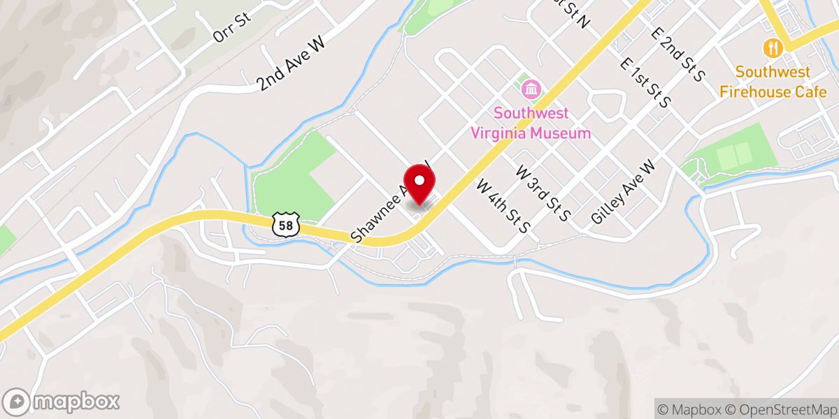 Map showing location of West End Independent Baptist Church