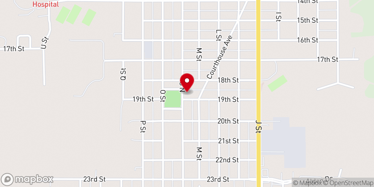 Map showing location of First Presbyterian Church