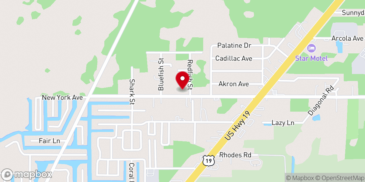 Map showing location of Hudson Church of God