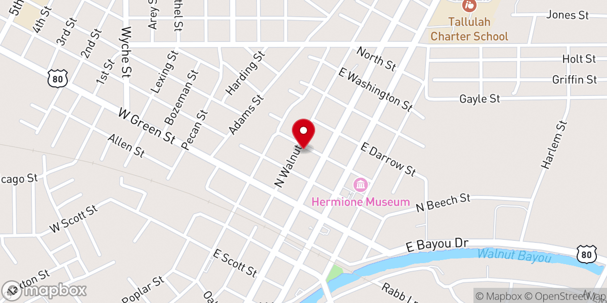 Map showing location of Greater Mt Olive Baptist Church