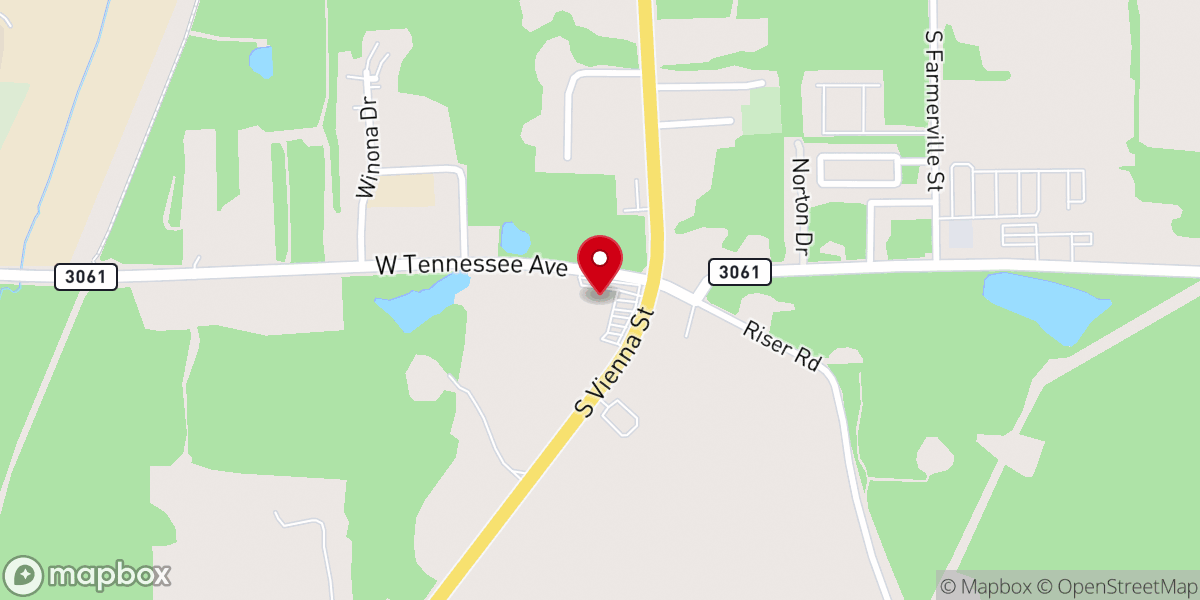 Map showing location of South Parkway Worship Center