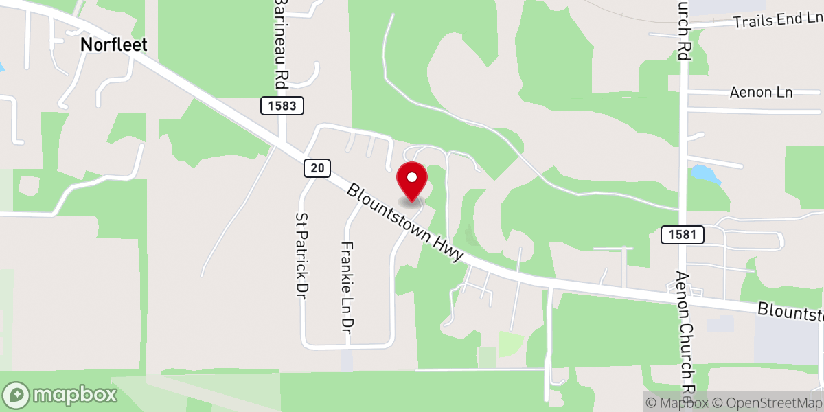 Map showing location of Berean Christian Fellowship