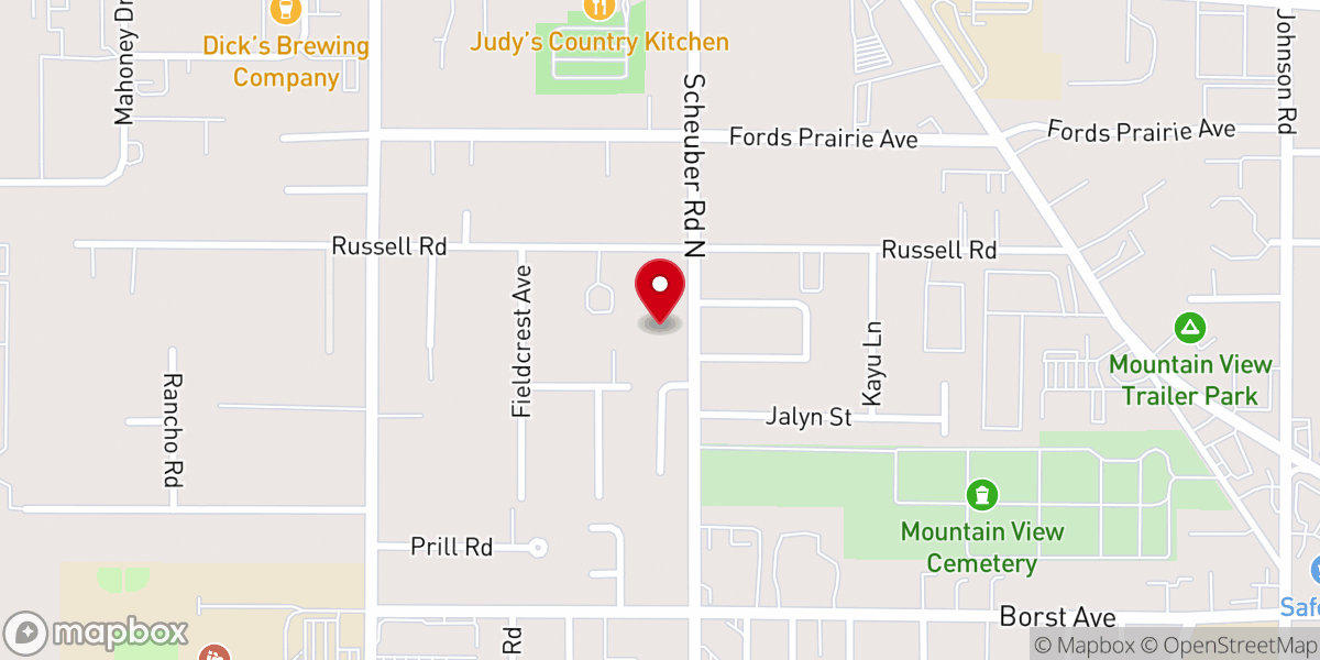 Map showing location of Immanuel Lutheran Church, Centralia, WA