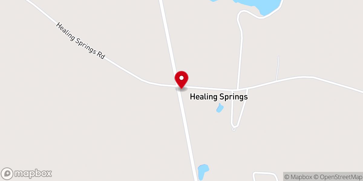 Map showing location of God's Acre Healing Springs