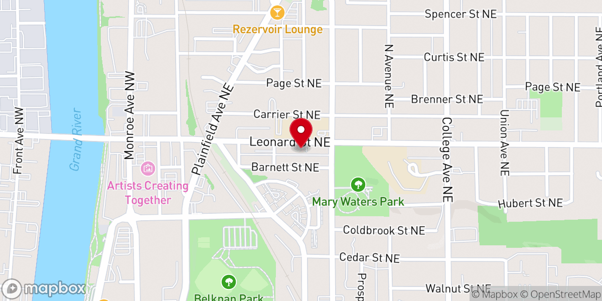 Map showing location of Old Reformed Congregation of Grand Rapids, MI