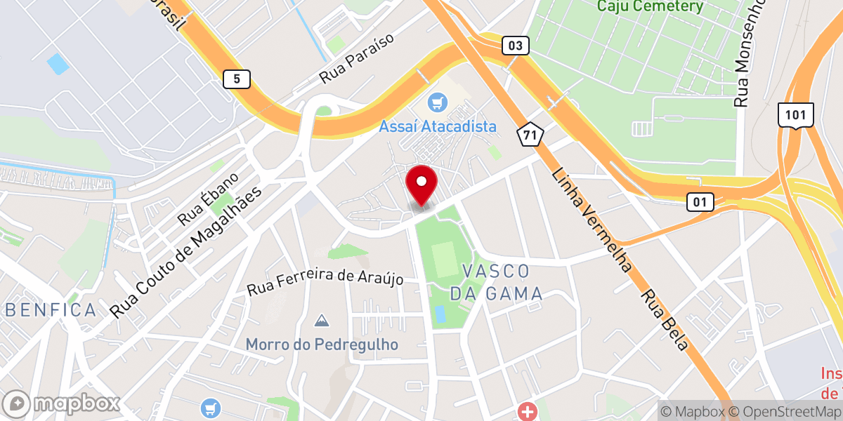 Map showing location of 1ª Igreja Batista Nova Jerusalém