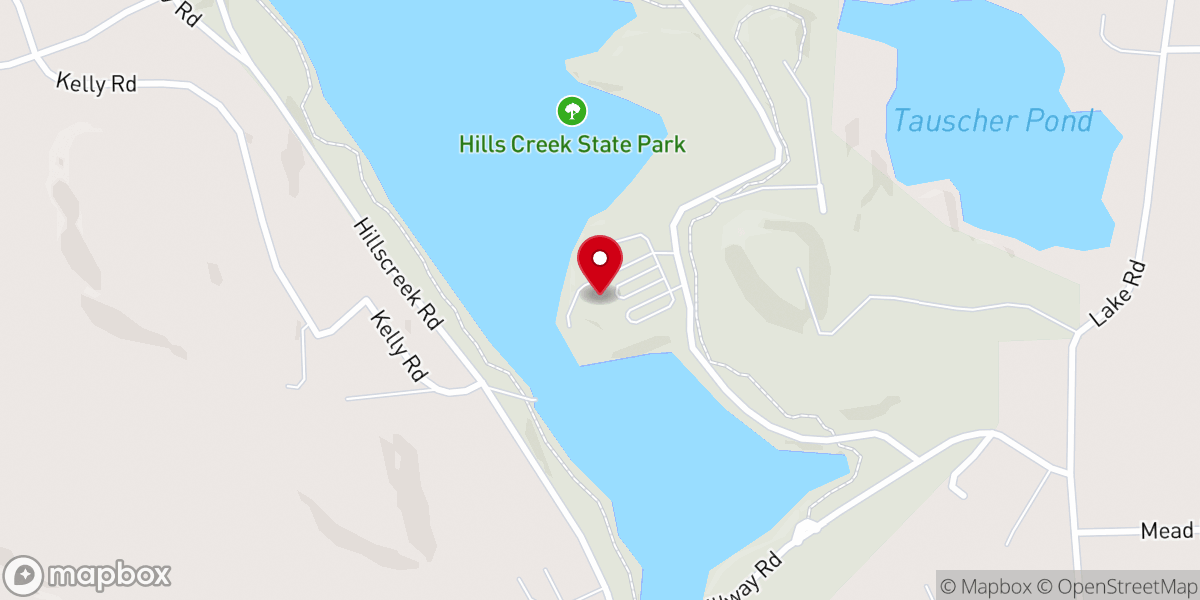 Map showing location of Hills Creek Church