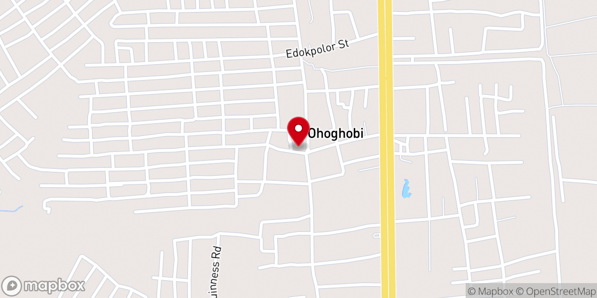 Map showing location of Living Faith Church A.K.A Winners Chapel OHOGHOBI