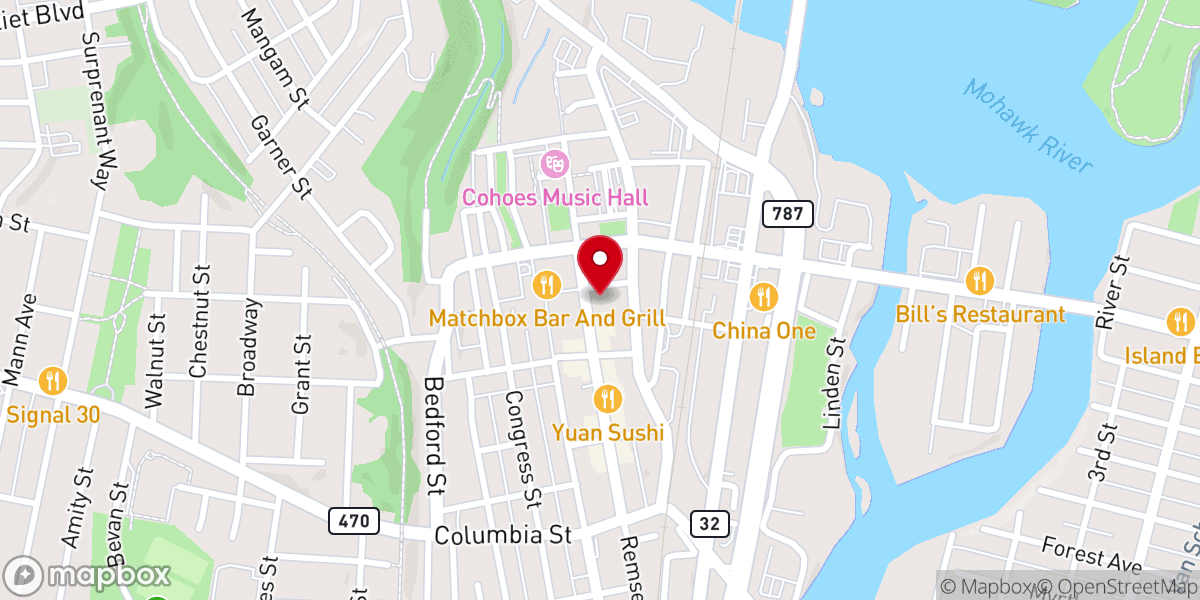 Map showing location of Spindle City Vineyard Church