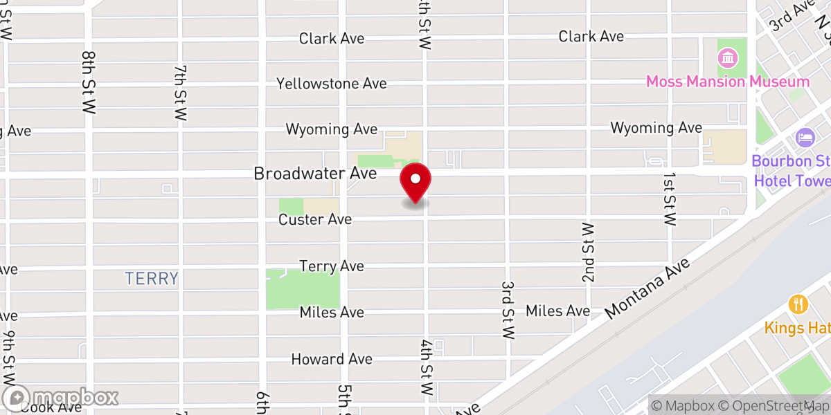 Map showing location of Billings Evangelical Bible Church
