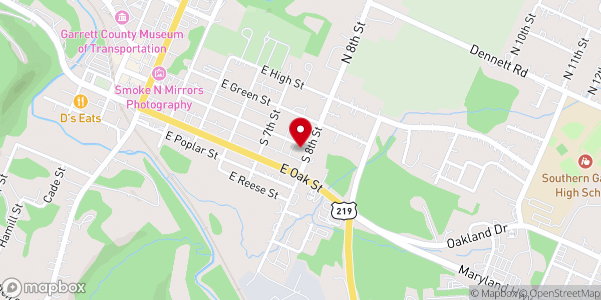 Map showing location of Oakland Church of the Nazarene