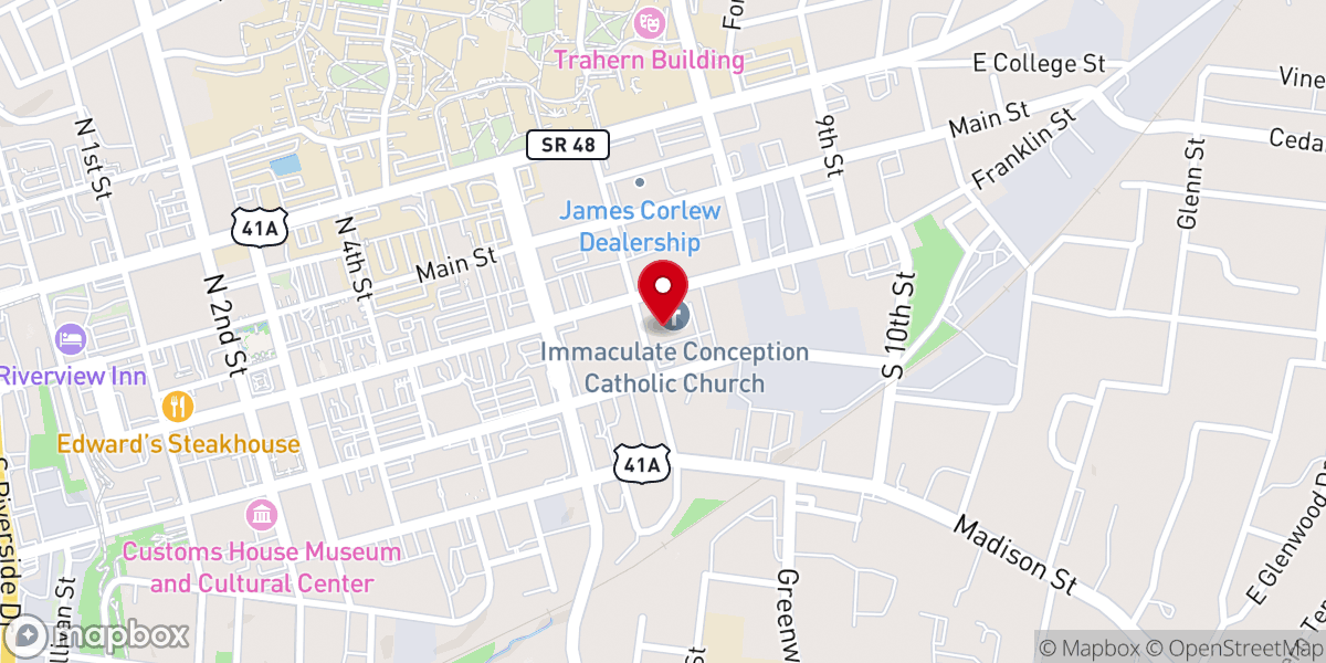 Map showing location of The Immaculate Conception Church