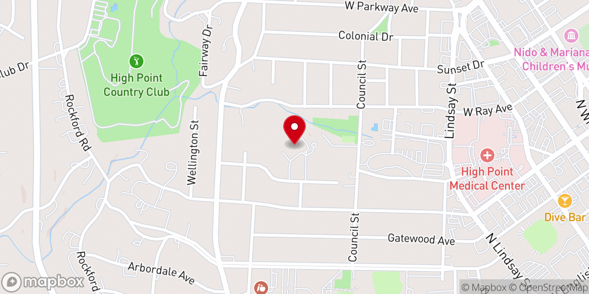 Map showing location of High Point Friends Meeting