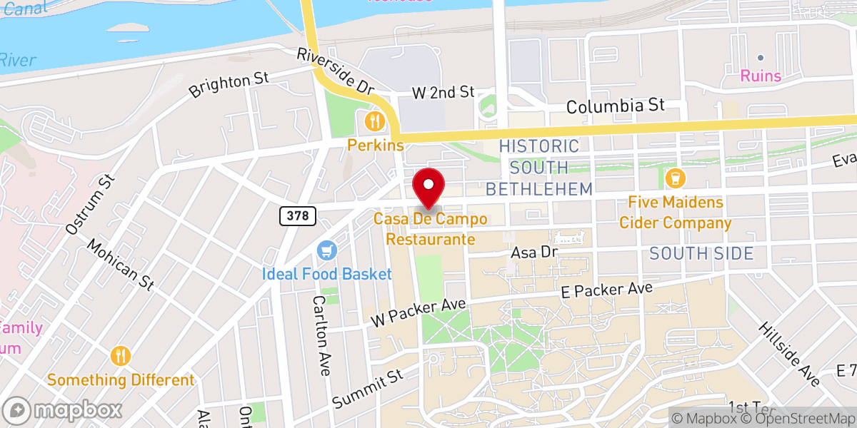 Map showing location of Lehigh University Bible Fellowship
