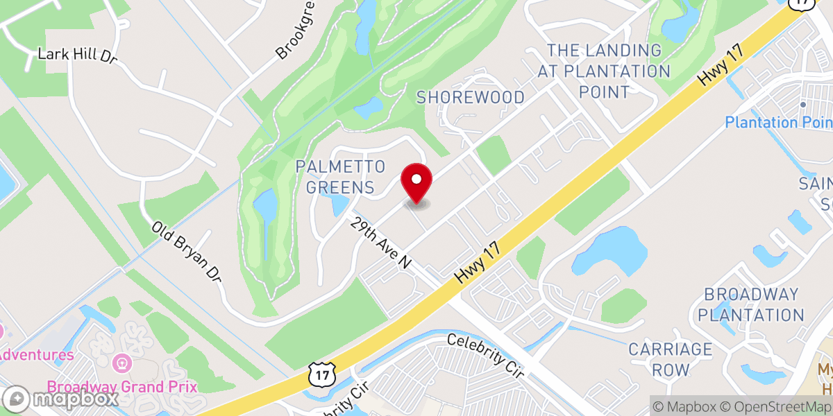 Map showing location of Myrtle Beach Bible Chapel