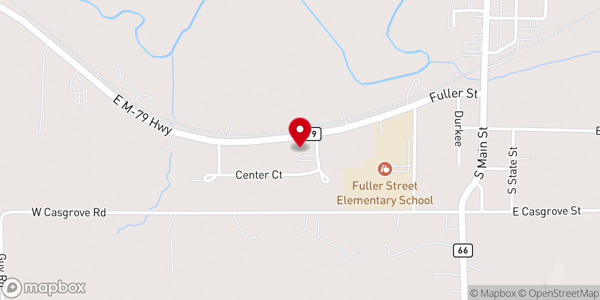Map showing location of Nashville Church of the Nazarene Michigan
