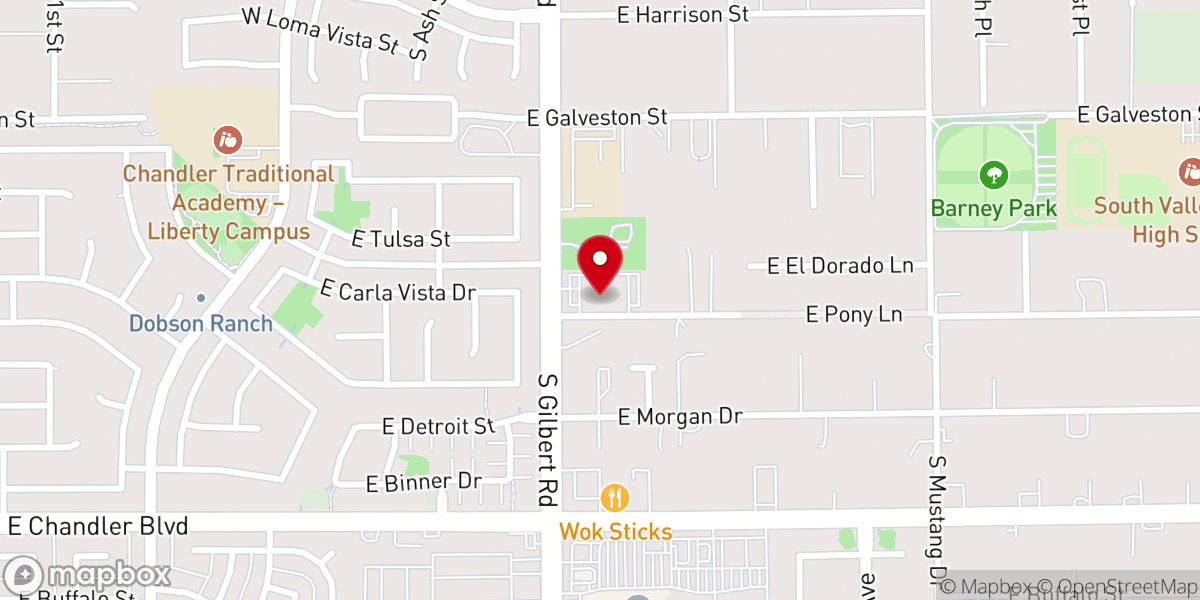 Map showing location of Desert Gateway Baptist Church
