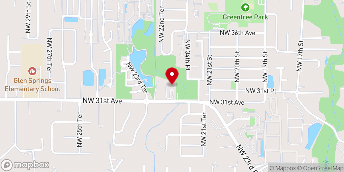 Map showing location of Glen Springs Church
