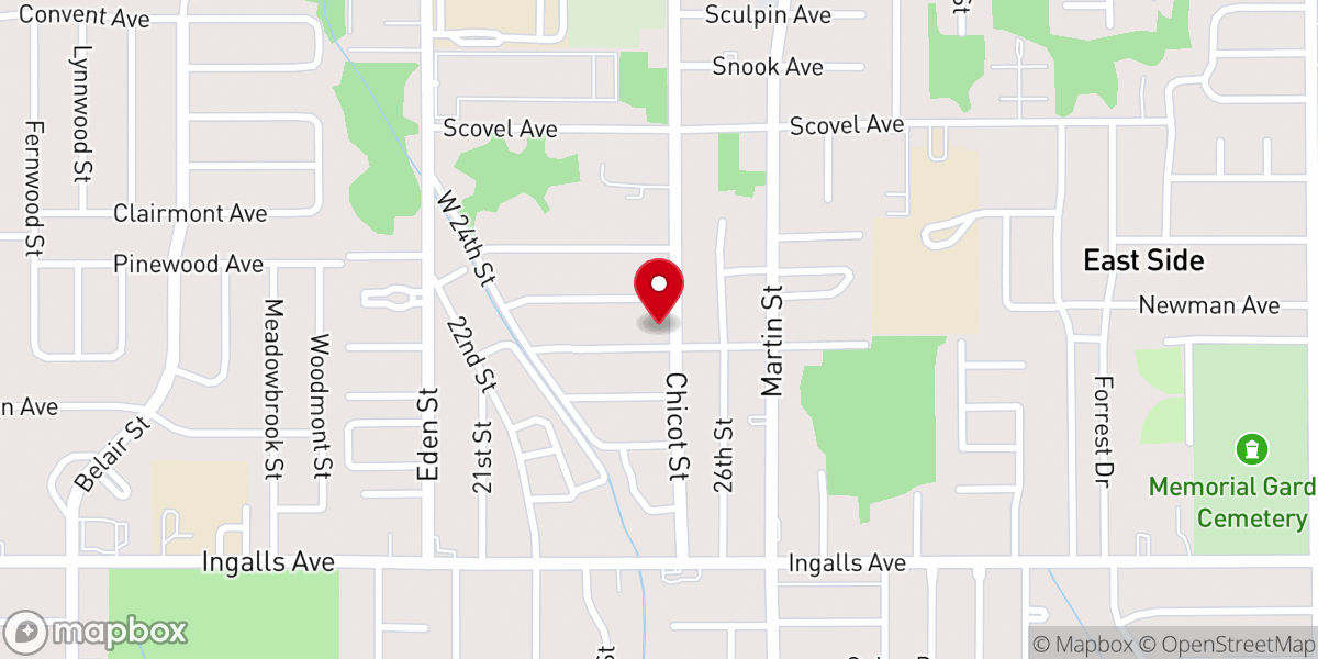 Map showing location of First Church of the Nazarene