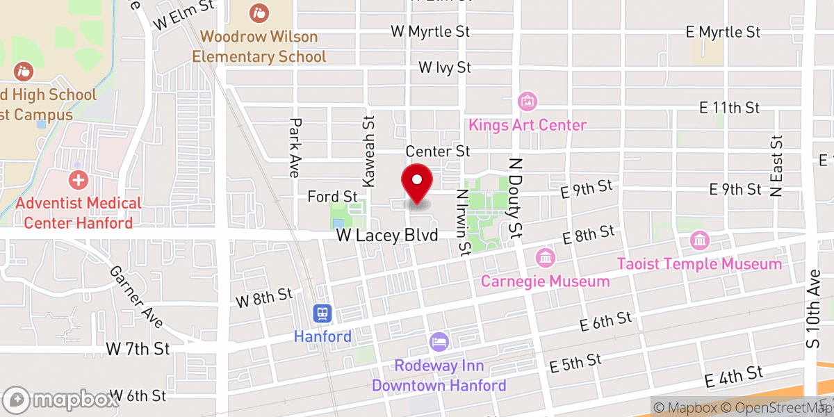 Map showing location of First Presbyterian Church
