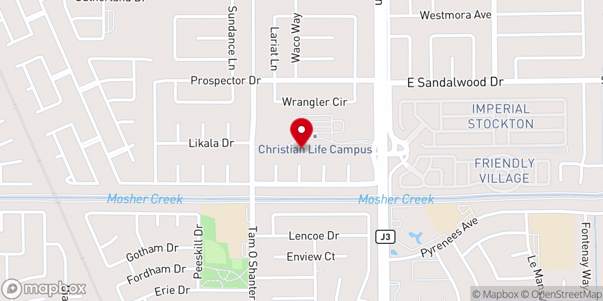 Map showing location of Christian Life College
