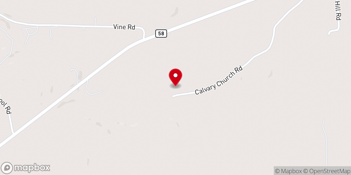 Map showing location of Little Obion Church