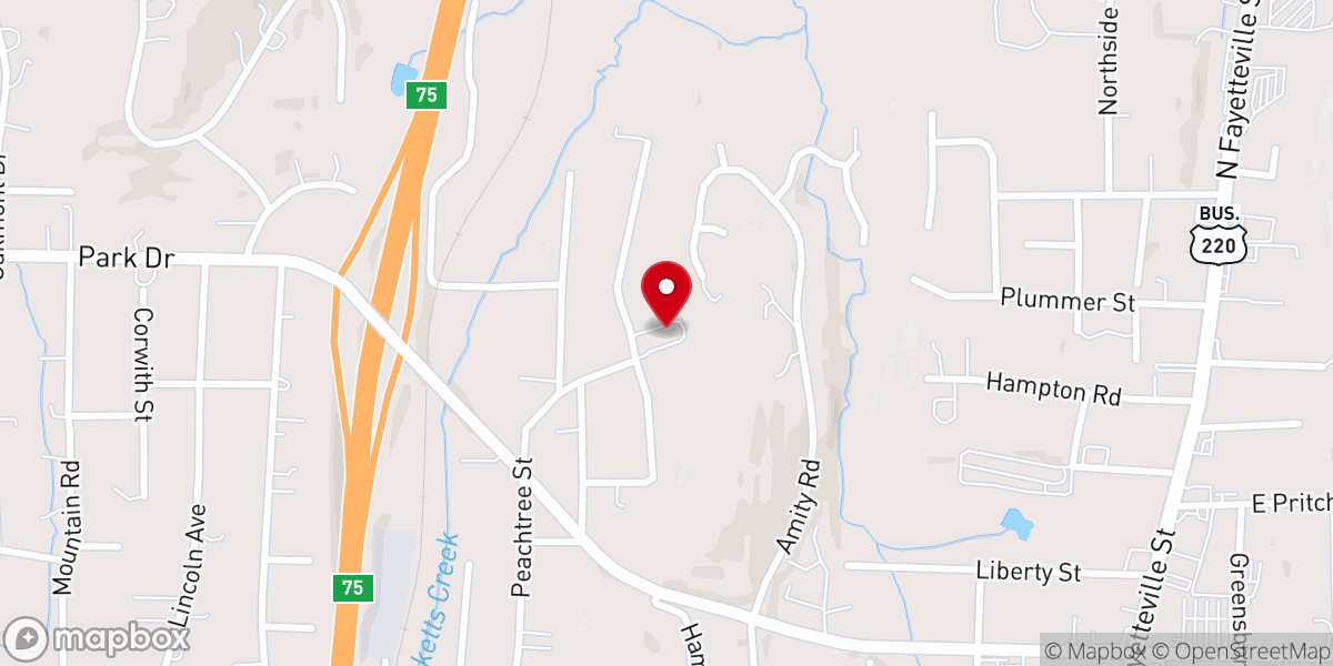 Map showing location of Mount Calvary Independent Baptist