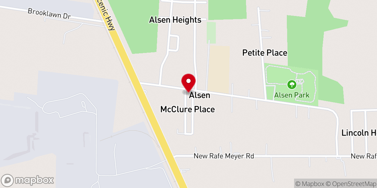 Map showing location of Rose of Sharon Baptist Church