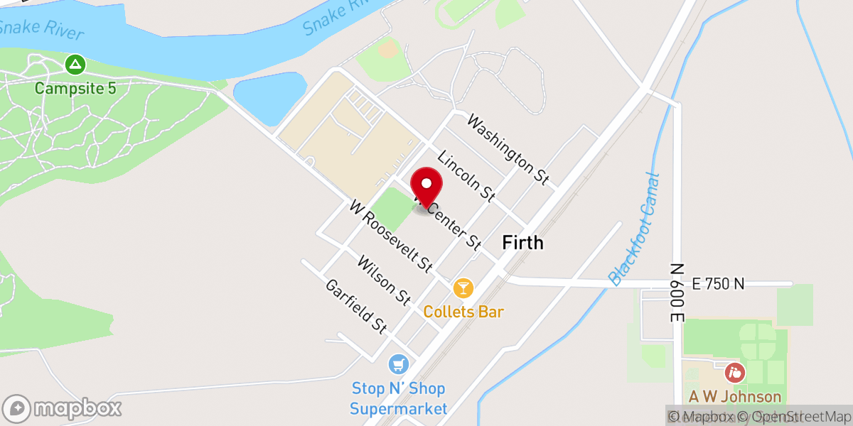 Map showing location of Assembly of God Church