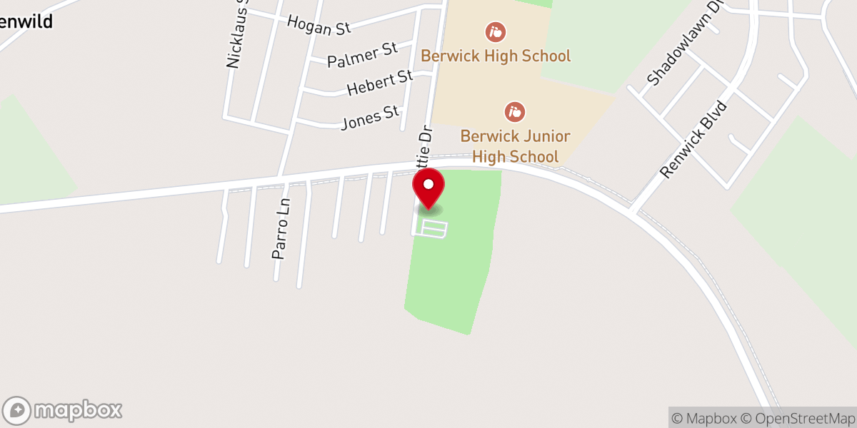 Map showing location of Berwick Civic Center