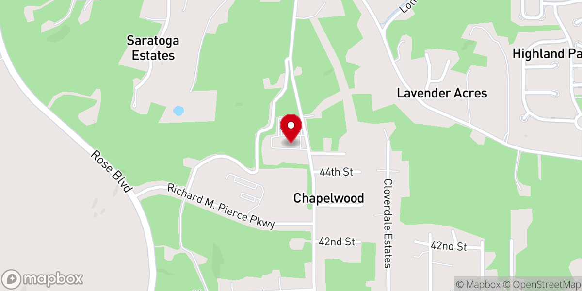 Map showing location of Flatwoods Baptist Church