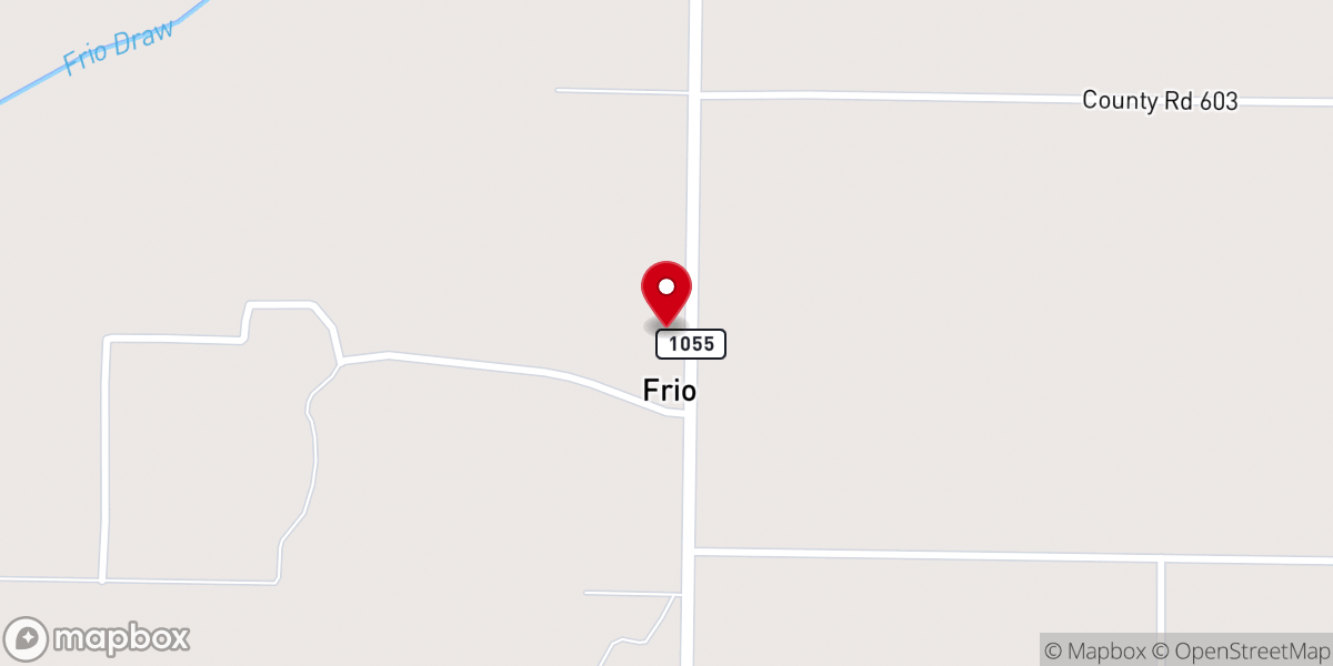 Map showing location of Frio Baptist Church