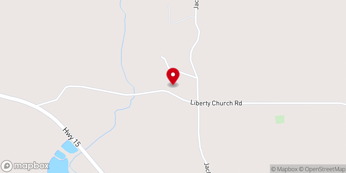 Map showing location of Fellowship Baptist Church