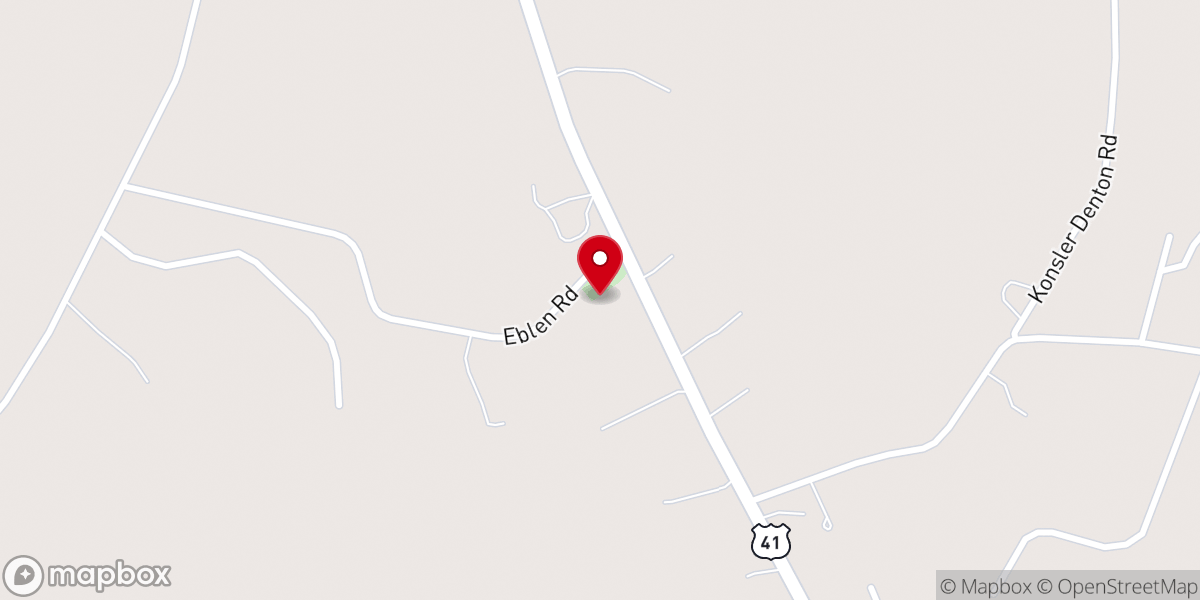 Map showing location of New Life Baptist Church