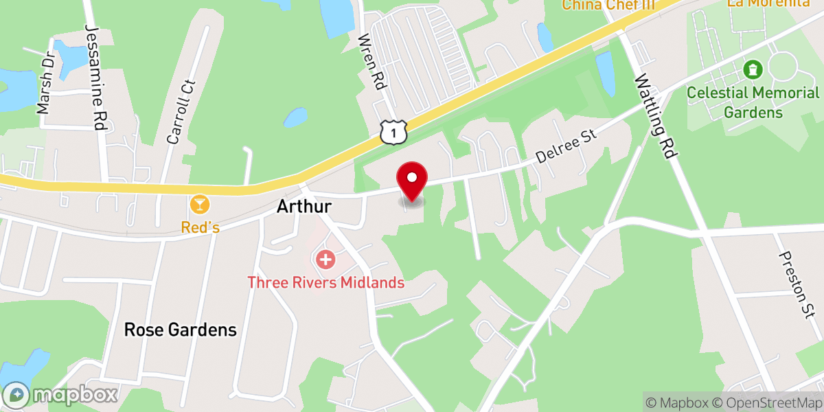 Map showing location of Covenant Baptist Church