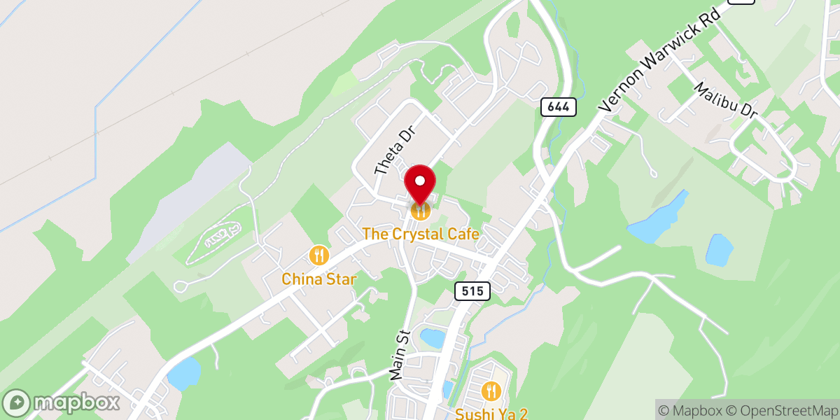 Map showing location of The Crystal Cafe